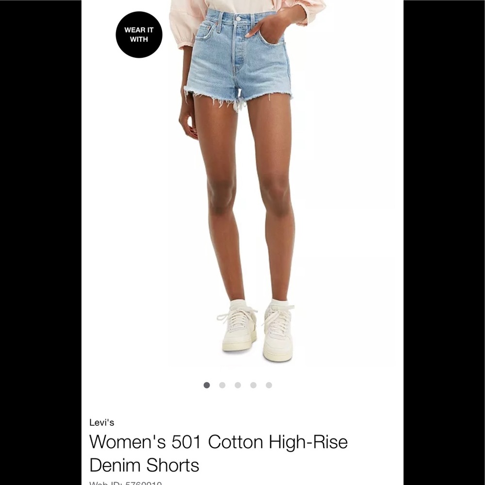 Levi’s High-rise Cut-off Denim Shorts, 501s, sz 31